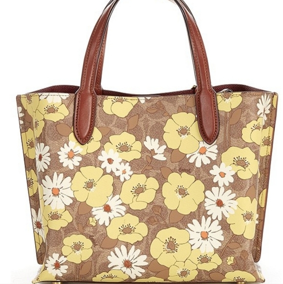 Coach Willow Signature Logo Canvas Floral Print Tote - Picture 2 of 12